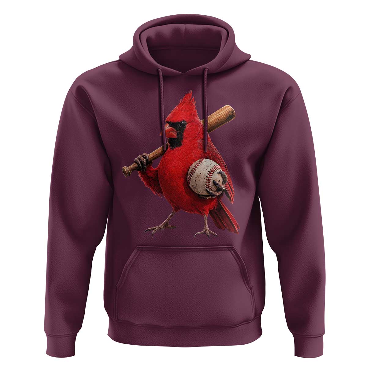 Cardinals Baseball Player Hoodie Retro STL Redbird Fan Bird Mascot Baseball