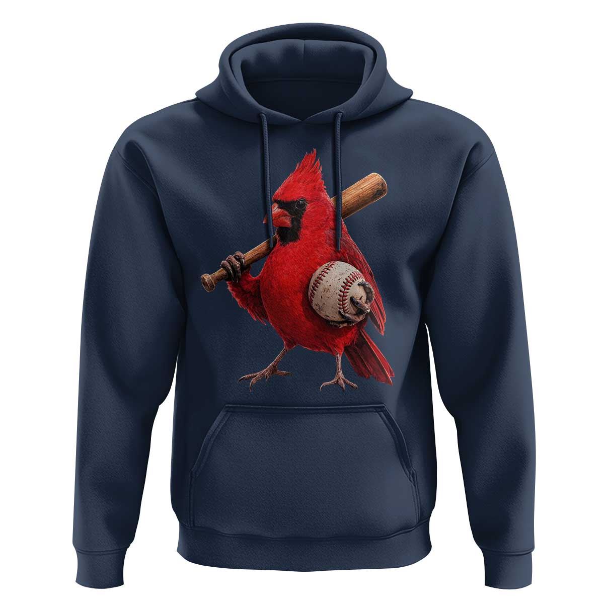 Cardinals Baseball Player Hoodie Retro STL Redbird Fan Bird Mascot Baseball