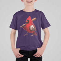 Cardinals Baseball Player T Shirt For Kid Retro STL Redbird Fan Bird Mascot Baseball