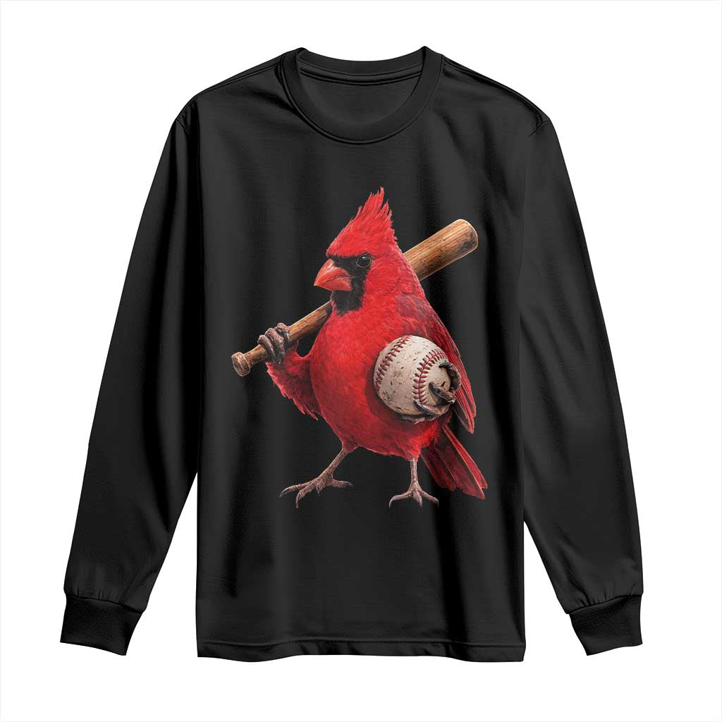 Cardinals Baseball Player Long Sleeve Shirt Retro STL Redbird Fan Bird Mascot Baseball