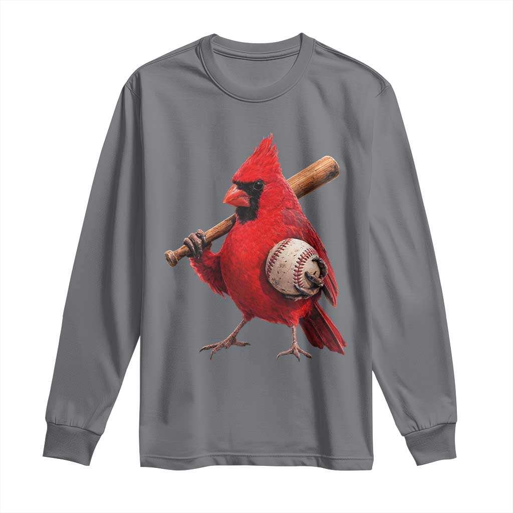 Cardinals Baseball Player Long Sleeve Shirt Retro STL Redbird Fan Bird Mascot Baseball