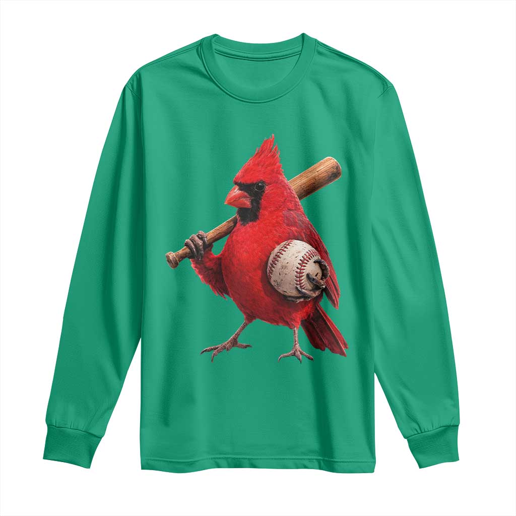 Cardinals Baseball Player Long Sleeve Shirt Retro STL Redbird Fan Bird Mascot Baseball