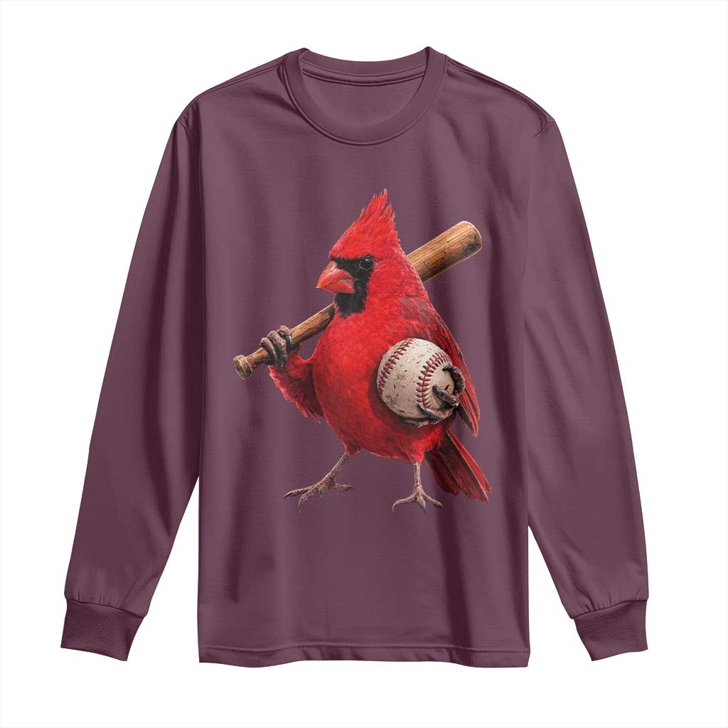 Cardinals Baseball Player Long Sleeve Shirt Retro STL Redbird Fan Bird Mascot Baseball