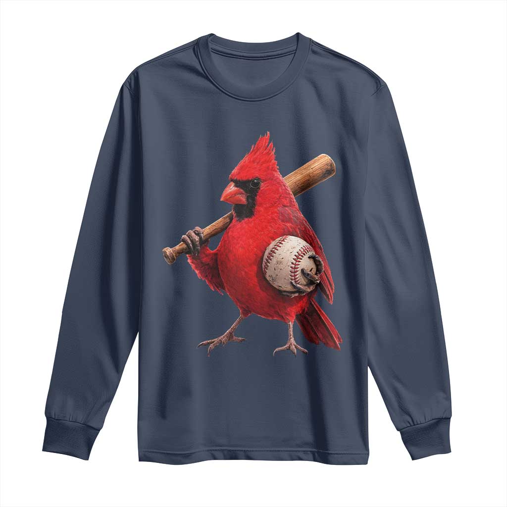 Cardinals Baseball Player Long Sleeve Shirt Retro STL Redbird Fan Bird Mascot Baseball