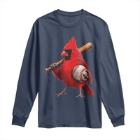 Cardinals Baseball Player Long Sleeve Shirt Retro STL Redbird Fan Bird Mascot Baseball