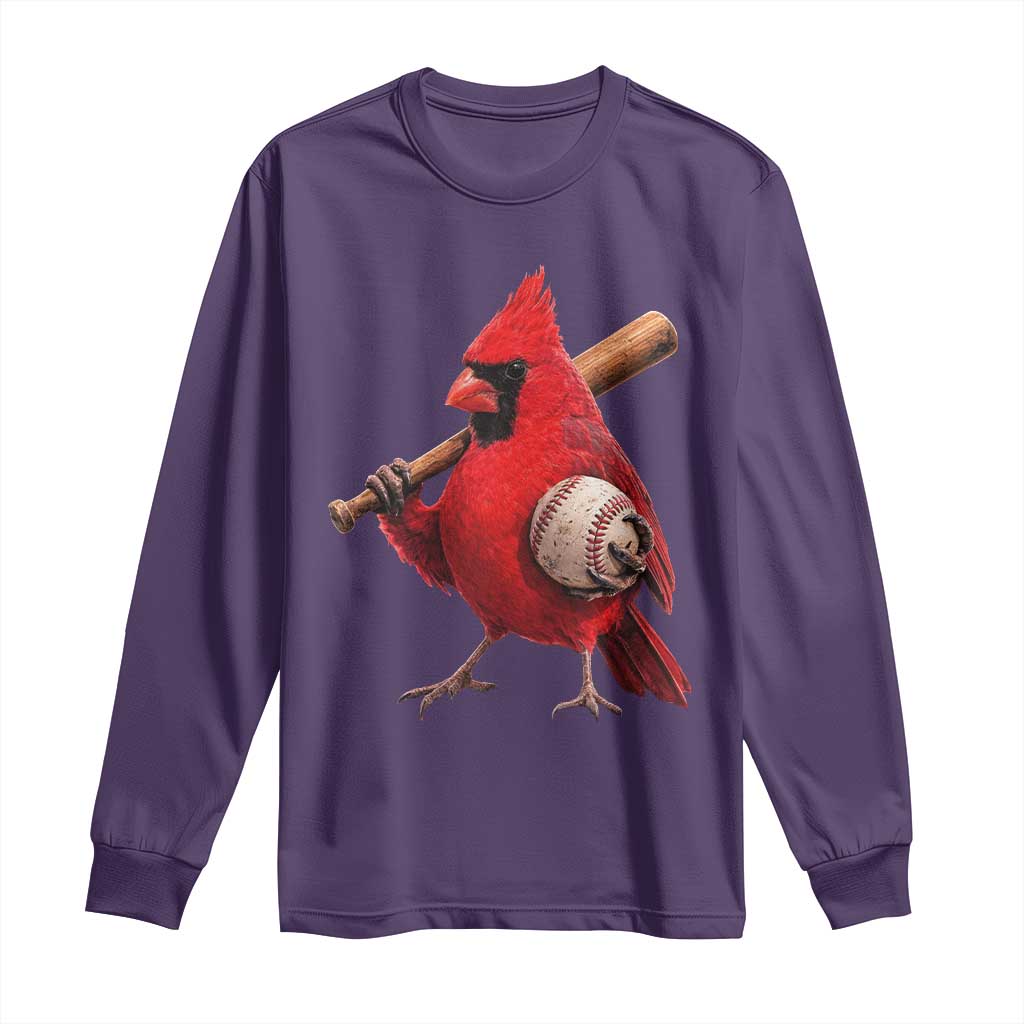 Cardinals Baseball Player Long Sleeve Shirt Retro STL Redbird Fan Bird Mascot Baseball
