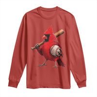 Cardinals Baseball Player Long Sleeve Shirt Retro STL Redbird Fan Bird Mascot Baseball