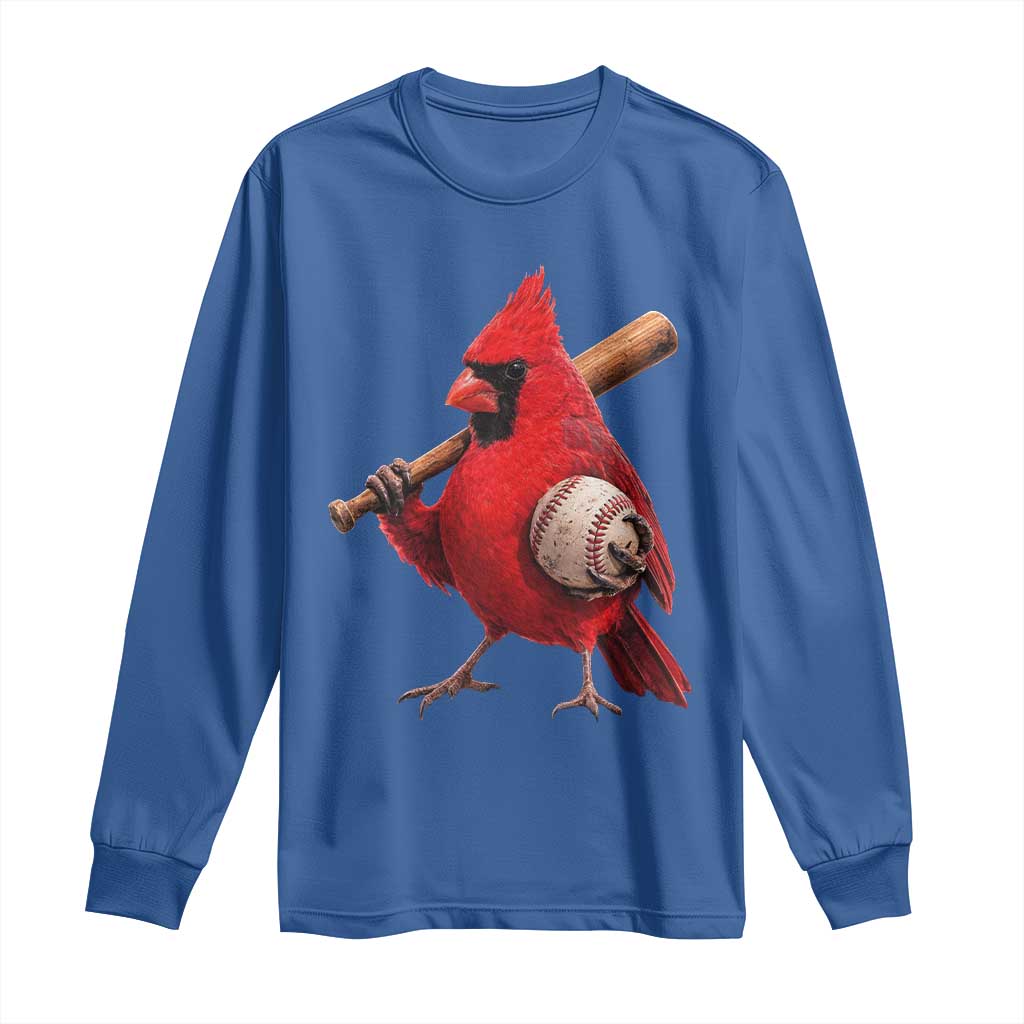Cardinals Baseball Player Long Sleeve Shirt Retro STL Redbird Fan Bird Mascot Baseball