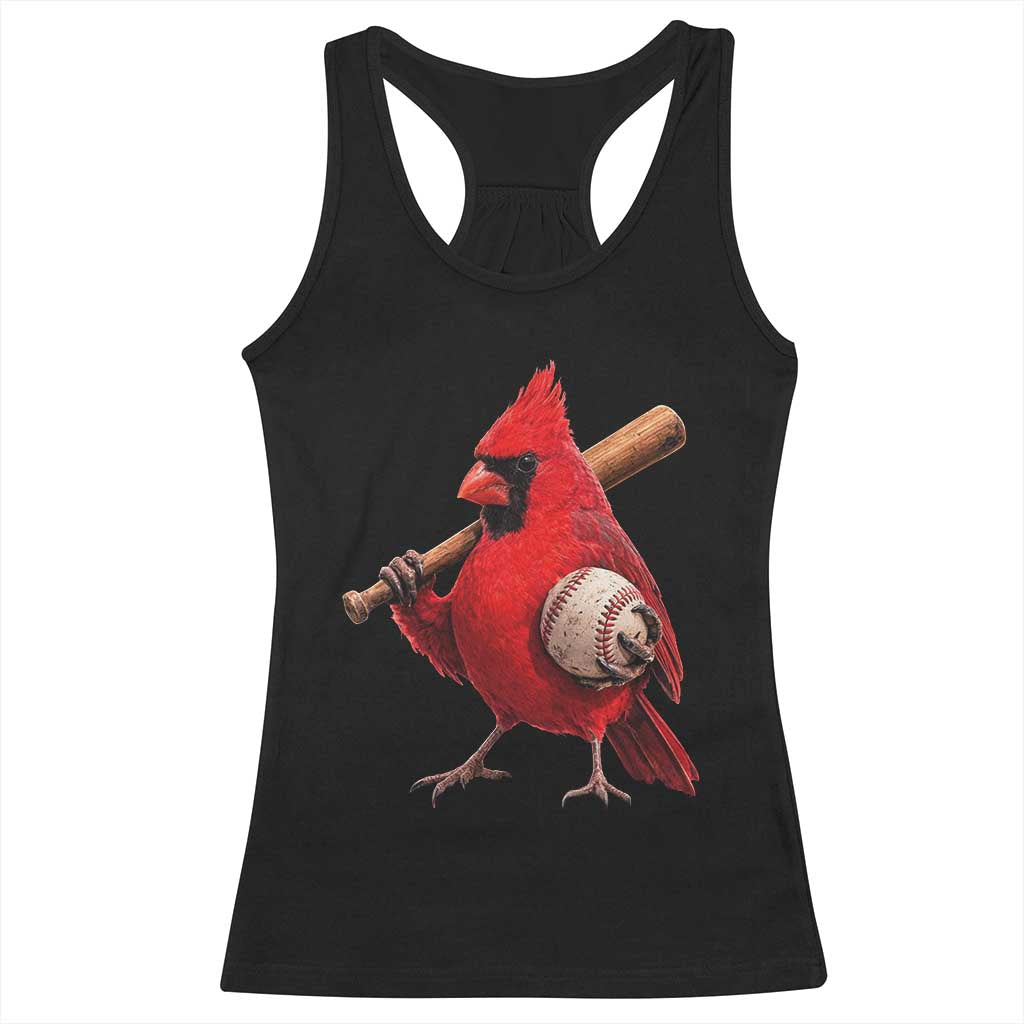 Cardinals Baseball Player Racerback Tank Top Retro STL Redbird Fan Bird Mascot Baseball