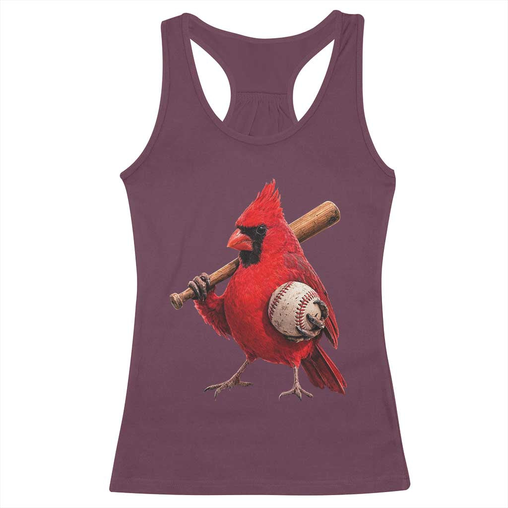 Cardinals Baseball Player Racerback Tank Top Retro STL Redbird Fan Bird Mascot Baseball