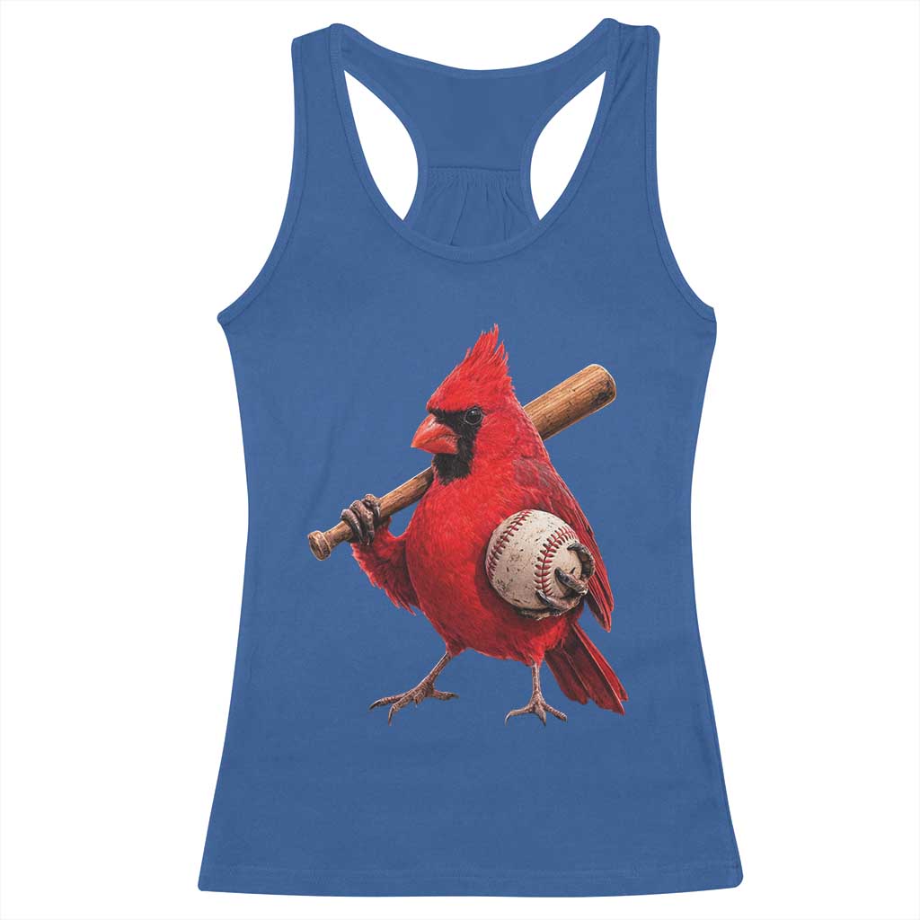 Cardinals Baseball Player Racerback Tank Top Retro STL Redbird Fan Bird Mascot Baseball