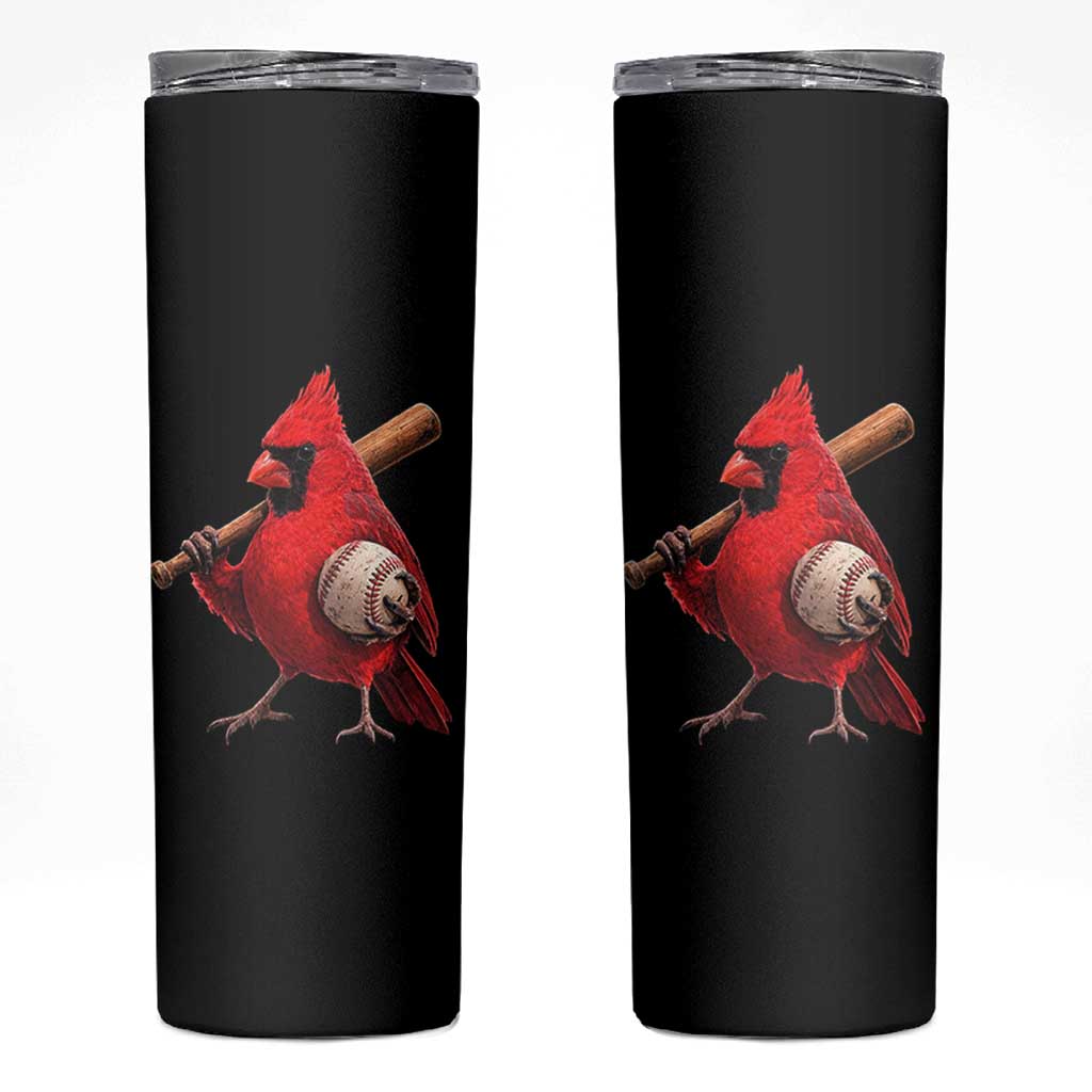 Cardinals Baseball Player Skinny Tumbler Retro STL Redbird Fan Bird Mascot Baseball