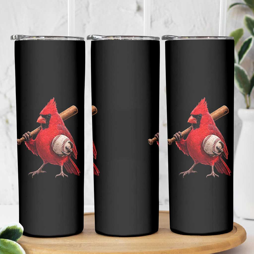 Cardinals Baseball Player Skinny Tumbler Retro STL Redbird Fan Bird Mascot Baseball