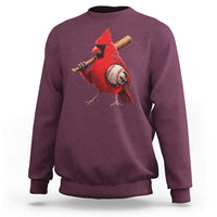 Cardinals Baseball Player Sweatshirt Retro STL Redbird Fan Bird Mascot Baseball