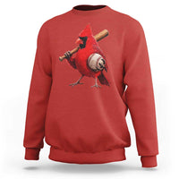 Cardinals Baseball Player Sweatshirt Retro STL Redbird Fan Bird Mascot Baseball