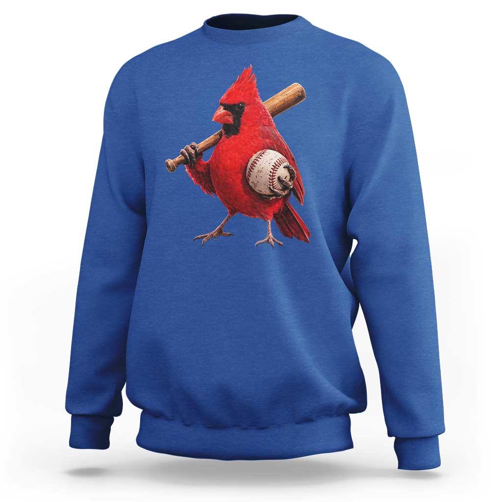 Cardinals Baseball Player Sweatshirt Retro STL Redbird Fan Bird Mascot Baseball