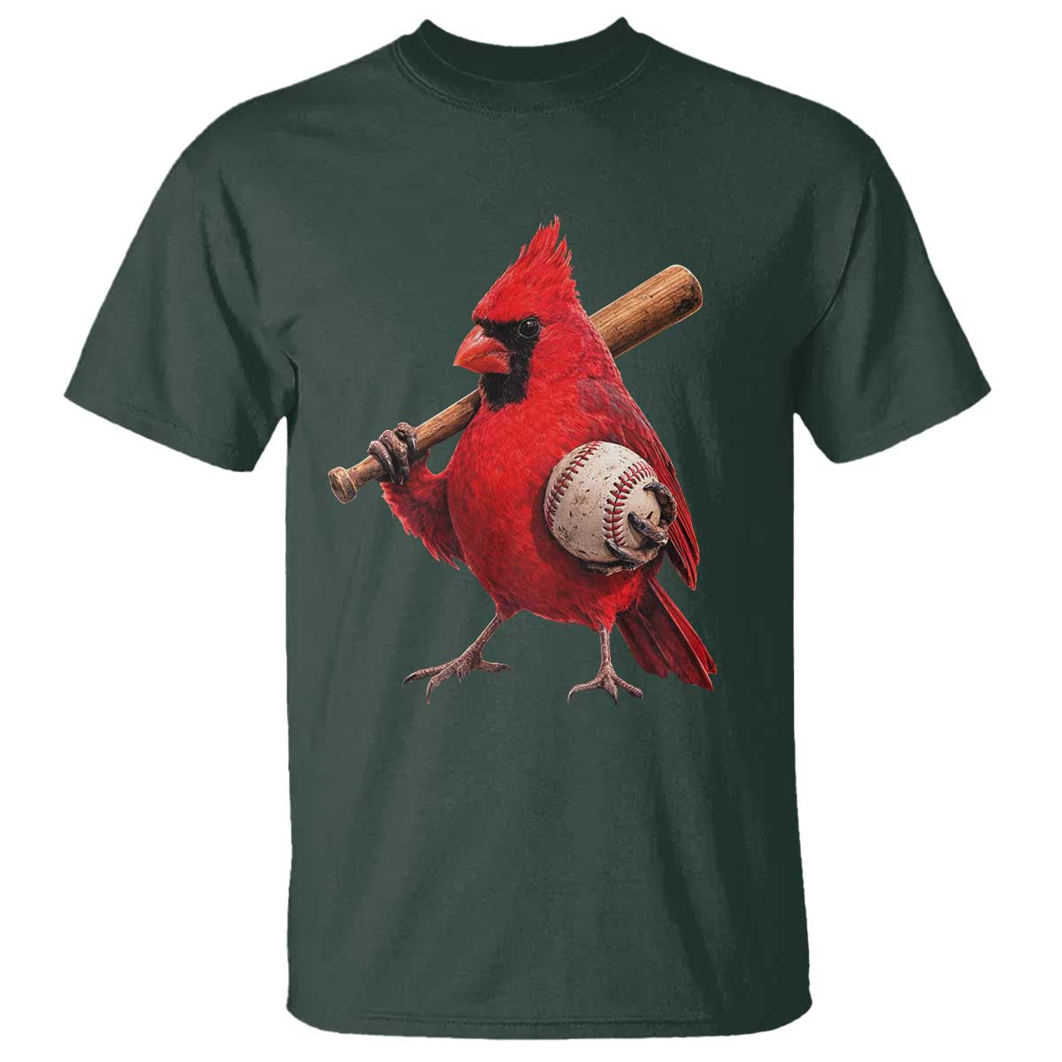 Cardinals Baseball Player T Shirt Retro STL Redbird Fan Bird Mascot Baseball