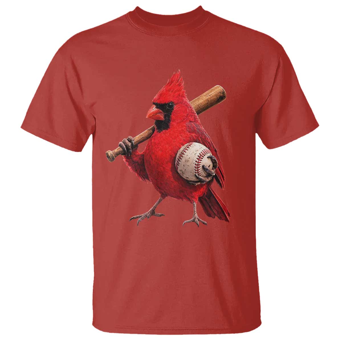 Cardinals Baseball Player T Shirt Retro STL Redbird Fan Bird Mascot Baseball