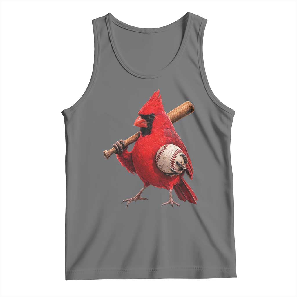 Cardinals Baseball Player Tank Top Retro STL Redbird Fan Bird Mascot Baseball