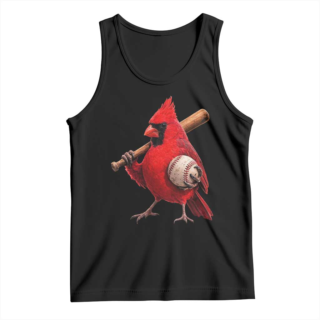 Cardinals Baseball Player Tank Top Retro STL Redbird Fan Bird Mascot Baseball