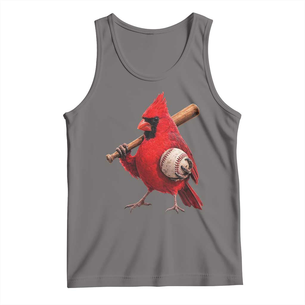 Cardinals Baseball Player Tank Top Retro STL Redbird Fan Bird Mascot Baseball