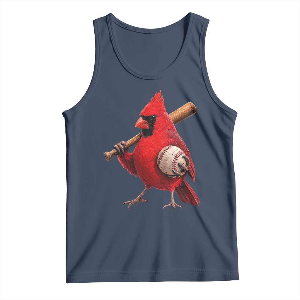 Cardinals Baseball Player Tank Top Retro STL Redbird Fan Bird Mascot Baseball