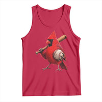 Cardinals Baseball Player Tank Top Retro STL Redbird Fan Bird Mascot Baseball