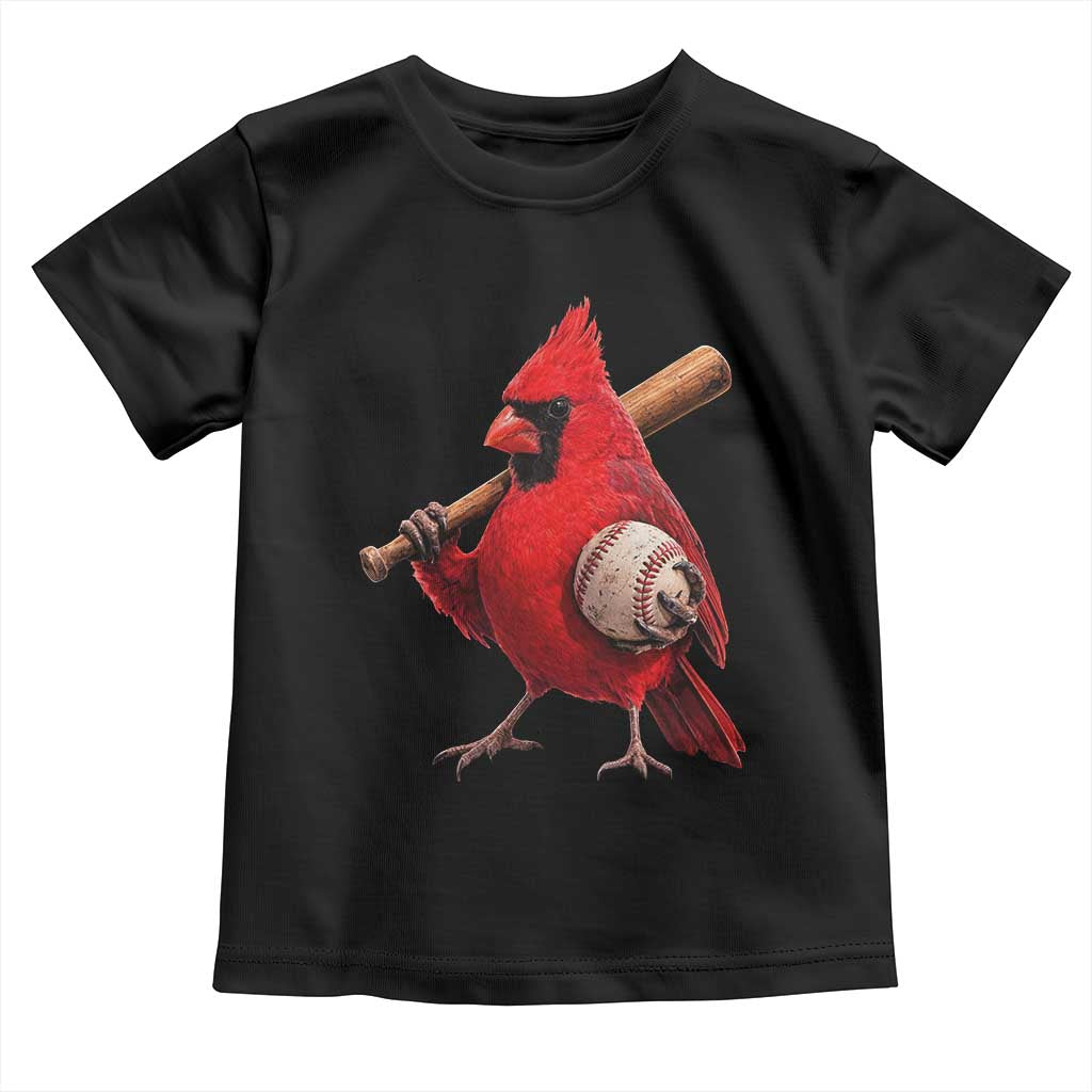Cardinals Baseball Player Toddler T Shirt Retro STL Redbird Fan Bird Mascot Baseball