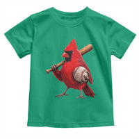 Cardinals Baseball Player Toddler T Shirt Retro STL Redbird Fan Bird Mascot Baseball