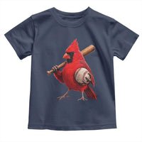 Cardinals Baseball Player Toddler T Shirt Retro STL Redbird Fan Bird Mascot Baseball
