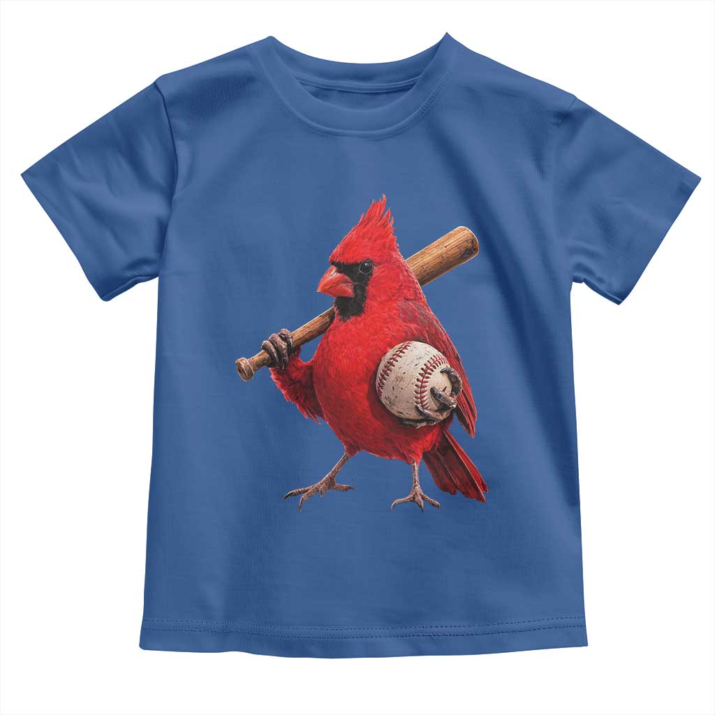 Cardinals Baseball Player Toddler T Shirt Retro STL Redbird Fan Bird Mascot Baseball