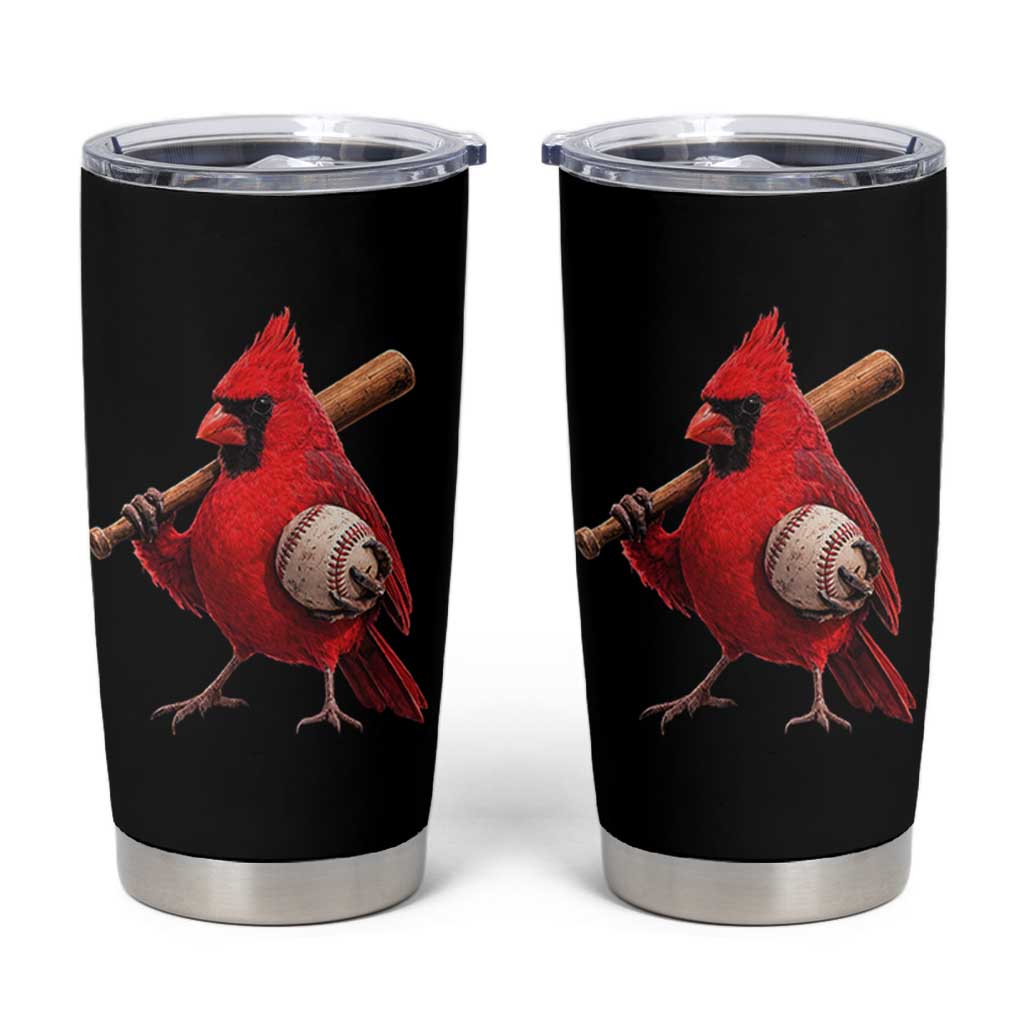 Cardinals Baseball Player Tumbler Cup Retro STL Redbird Fan Bird Mascot Baseball