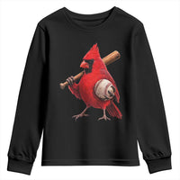 Cardinals Baseball Player Youth Sweatshirt Retro STL Redbird Fan Bird Mascot Baseball