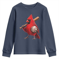 Cardinals Baseball Player Youth Sweatshirt Retro STL Redbird Fan Bird Mascot Baseball