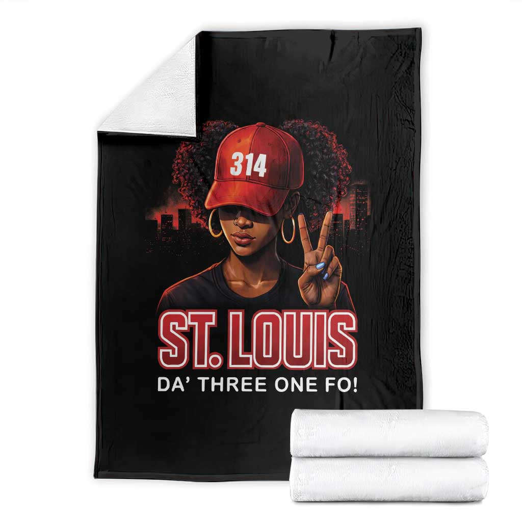 314 St Louis Throw Blanket Red Hat African American Woman STL City Pride Area Code