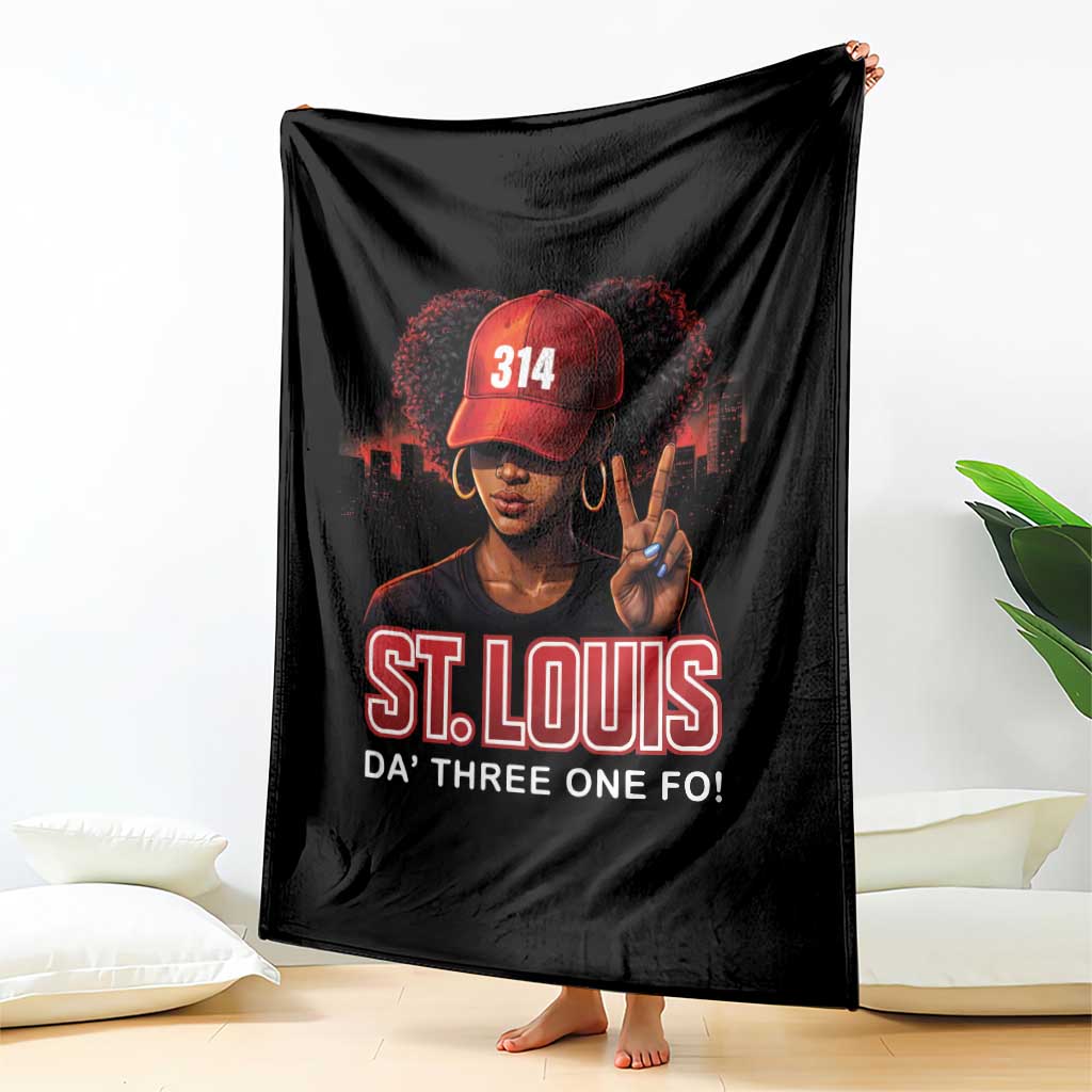314 St Louis Throw Blanket Red Hat African American Woman STL City Pride Area Code