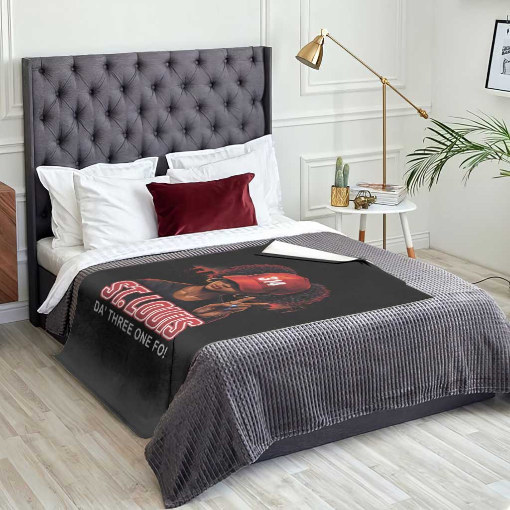314 St Louis Throw Blanket Red Hat African American Woman STL City Pride Area Code