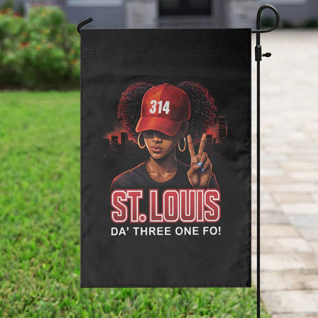 314 St Louis Garden Flag Red Hat African American Woman STL City Pride Area Code