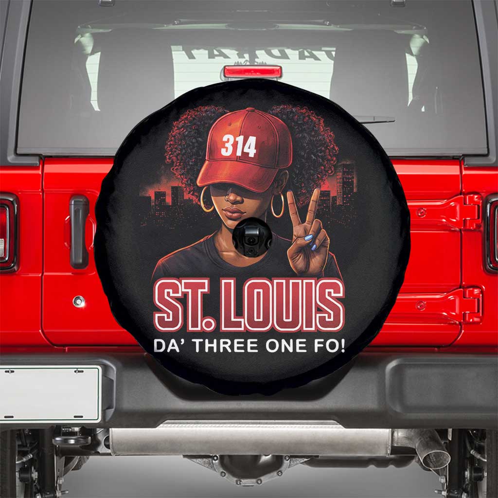 314 St Louis Spare Tire Cover Red Hat African American Woman STL City Pride Area Code