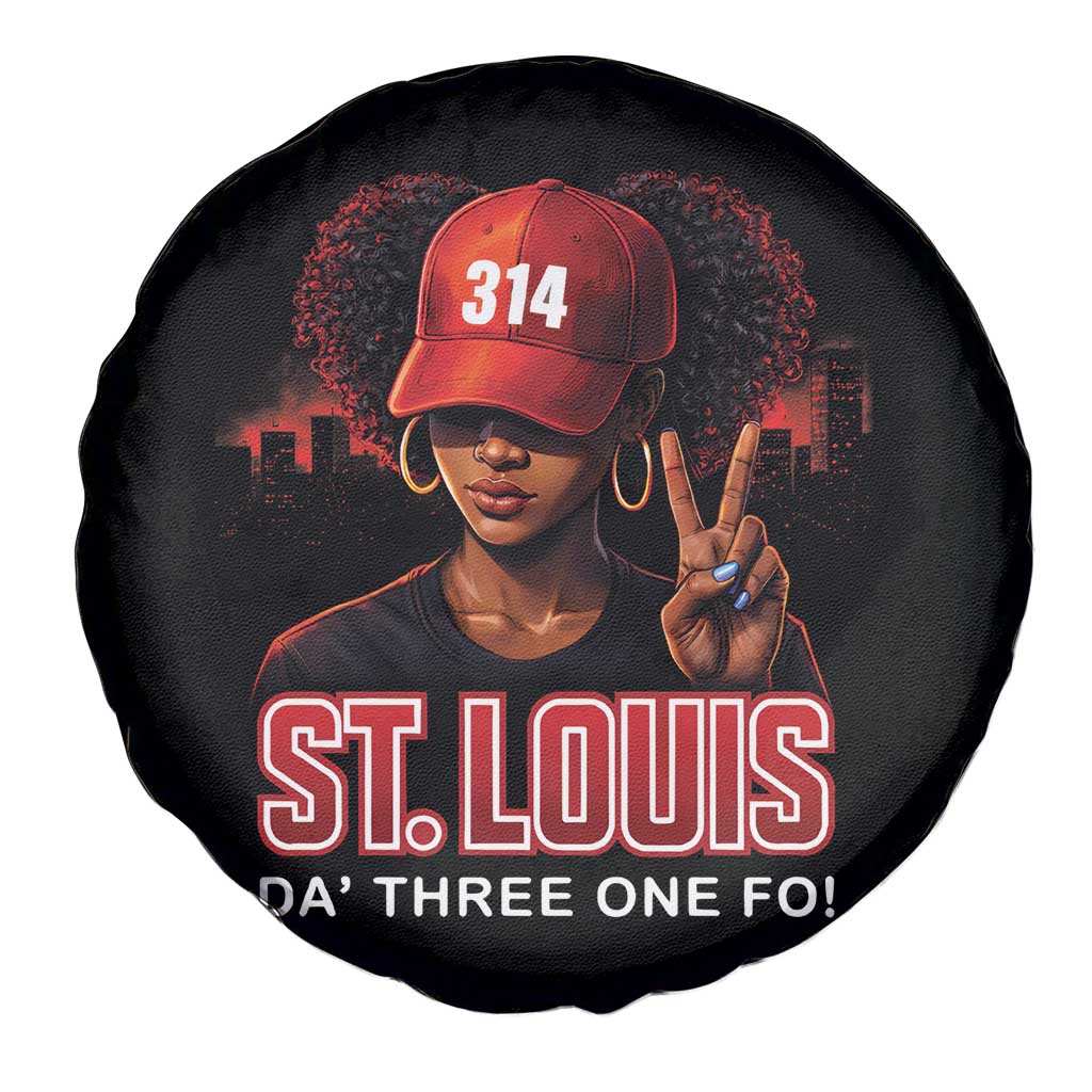 314 St Louis Spare Tire Cover Red Hat African American Woman STL City Pride Area Code