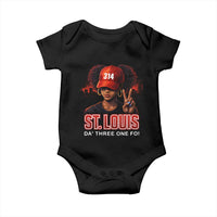 314 St Louis Baby Onesie Red Hat African American Woman STL City Pride Area Code