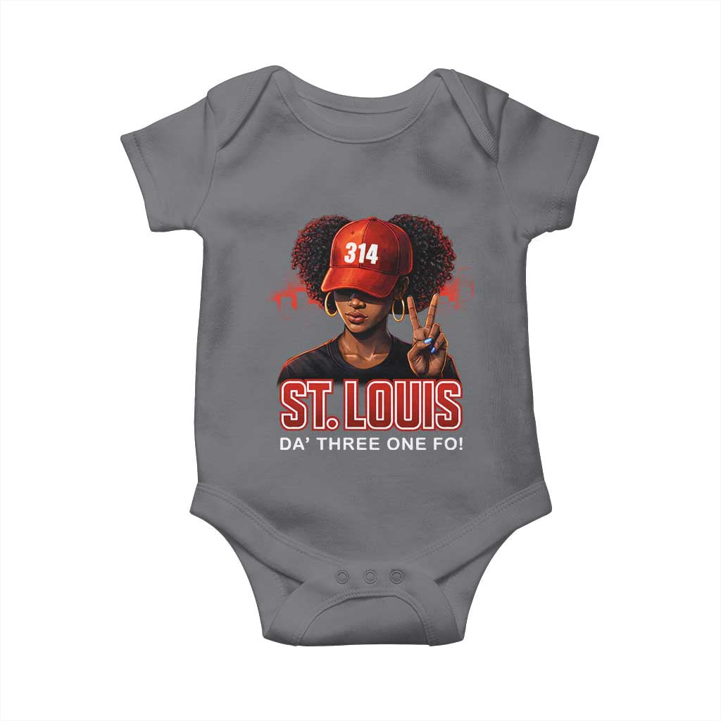 314 St Louis Baby Onesie Red Hat African American Woman STL City Pride Area Code