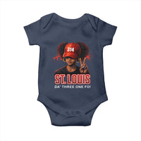 314 St Louis Baby Onesie Red Hat African American Woman STL City Pride Area Code