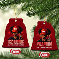 314 St Louis Ceramic Ornament Red Hat African American Woman STL City Pride Area Code