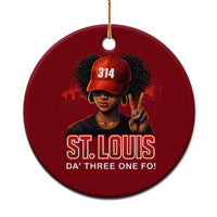 314 St Louis Ceramic Ornament Red Hat African American Woman STL City Pride Area Code