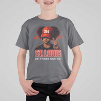 314 St Louis T Shirt For Kid Red Hat African American Woman STL City Pride Area Code