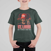 314 St Louis T Shirt For Kid Red Hat African American Woman STL City Pride Area Code