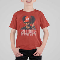 314 St Louis T Shirt For Kid Red Hat African American Woman STL City Pride Area Code