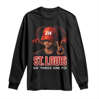 314 St Louis Long Sleeve Shirt Red Hat African American Woman STL City Pride Area Code