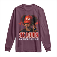 314 St Louis Long Sleeve Shirt Red Hat African American Woman STL City Pride Area Code